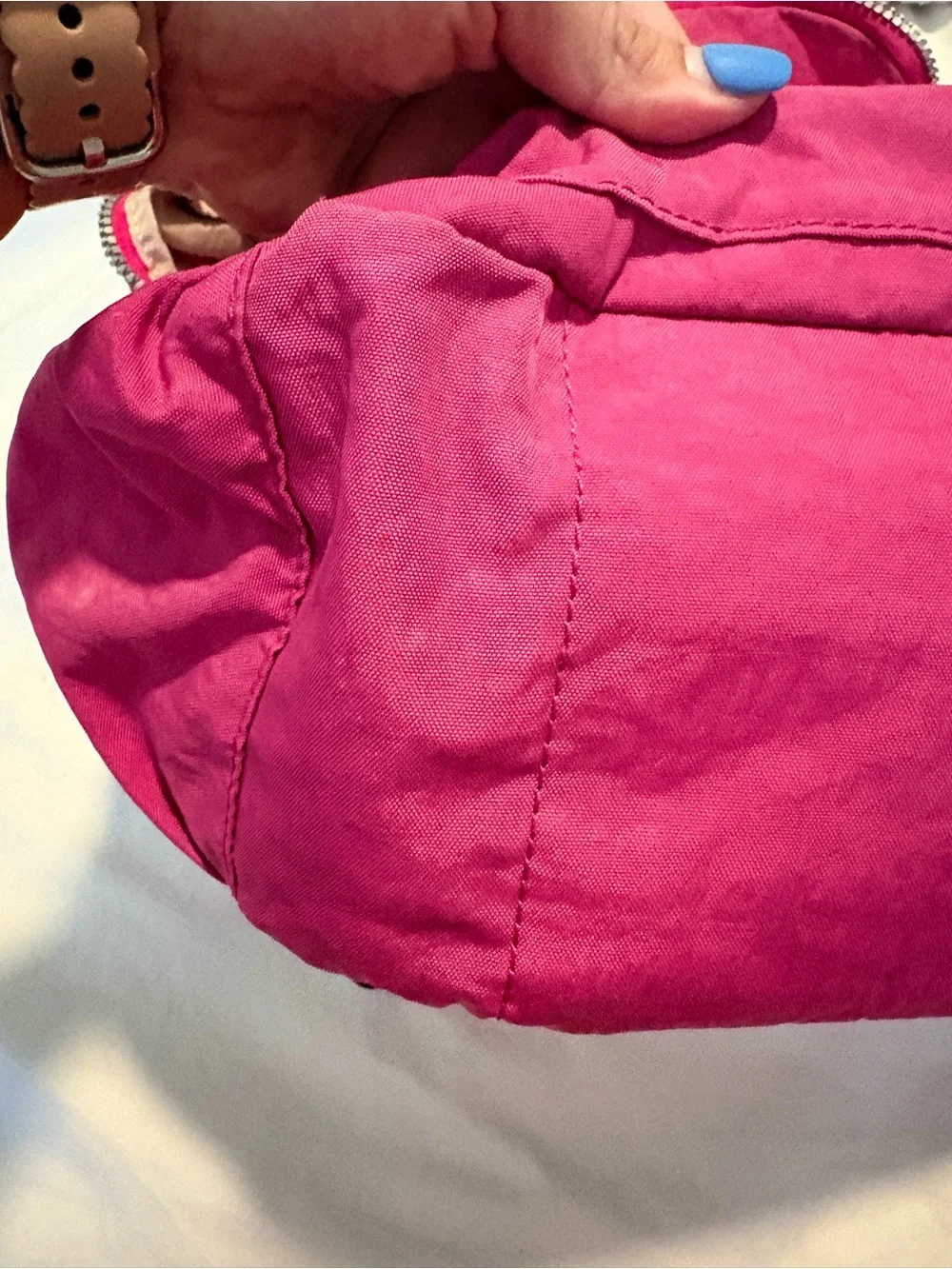 Kipling Hot Pink Nylon Backpack with Front Pocket